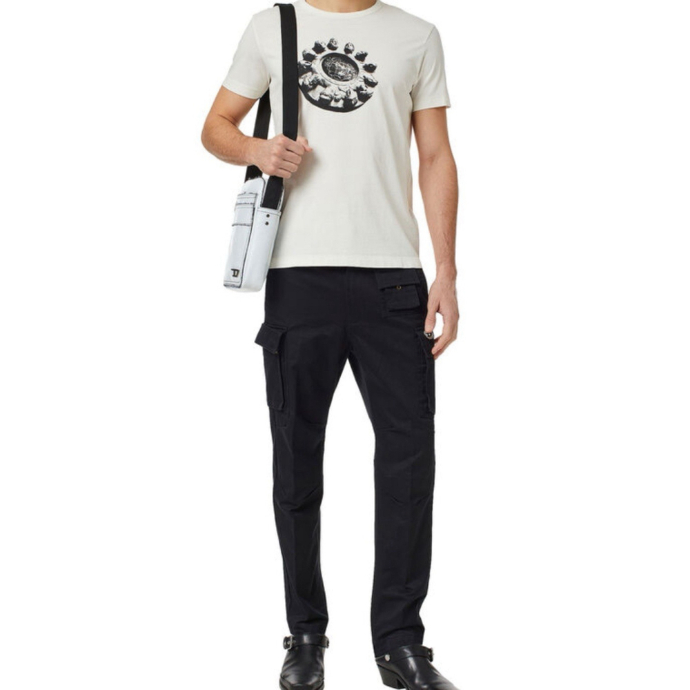 Diesel Mens Black Canvas Twill Slim Cargo Pants 30x27 P-COR-CL Grunge Surplus